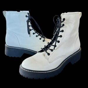 NWOT Madden Girl Carra White Combat Boots